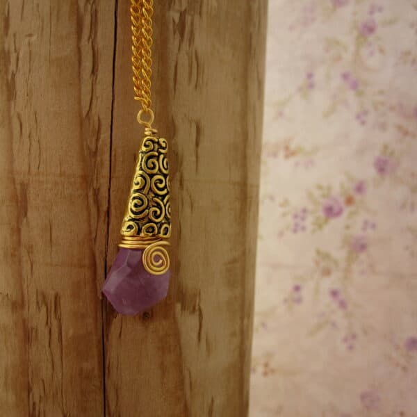 Amethyst, Pendant, Gold Plated, Gift for Her - handmade by Indigo Berry (view 2)