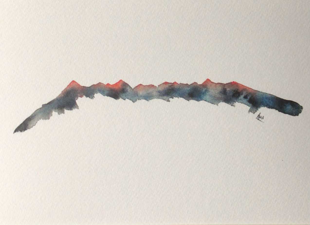 Cuillin Ridge Sunrise Print - handmade by Ian Williams Artist