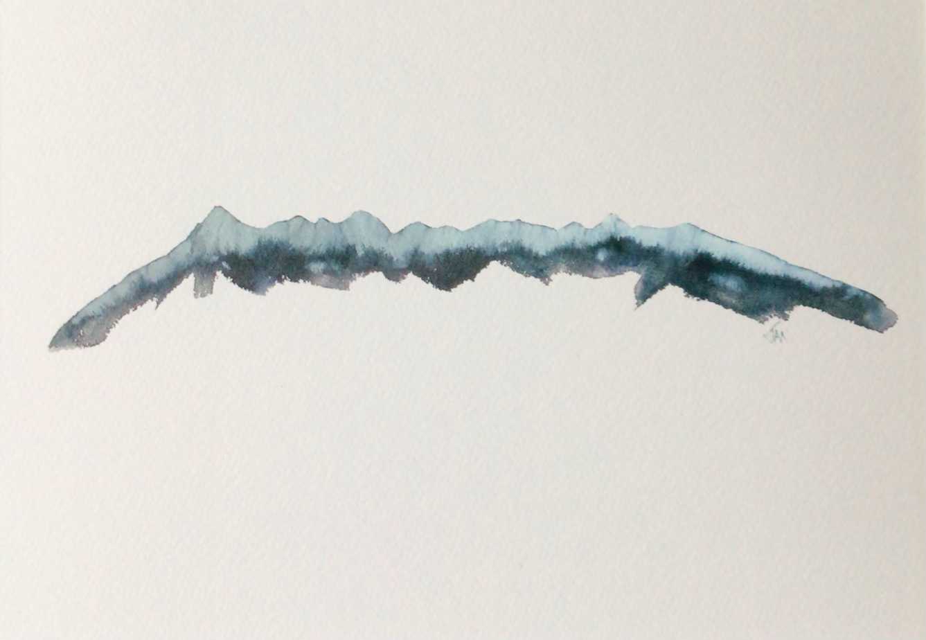 Cuillin Ridge in Winter Print - handmade by Ian Williams Artist