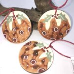 Set of 3 Christmas Pudding Decorations