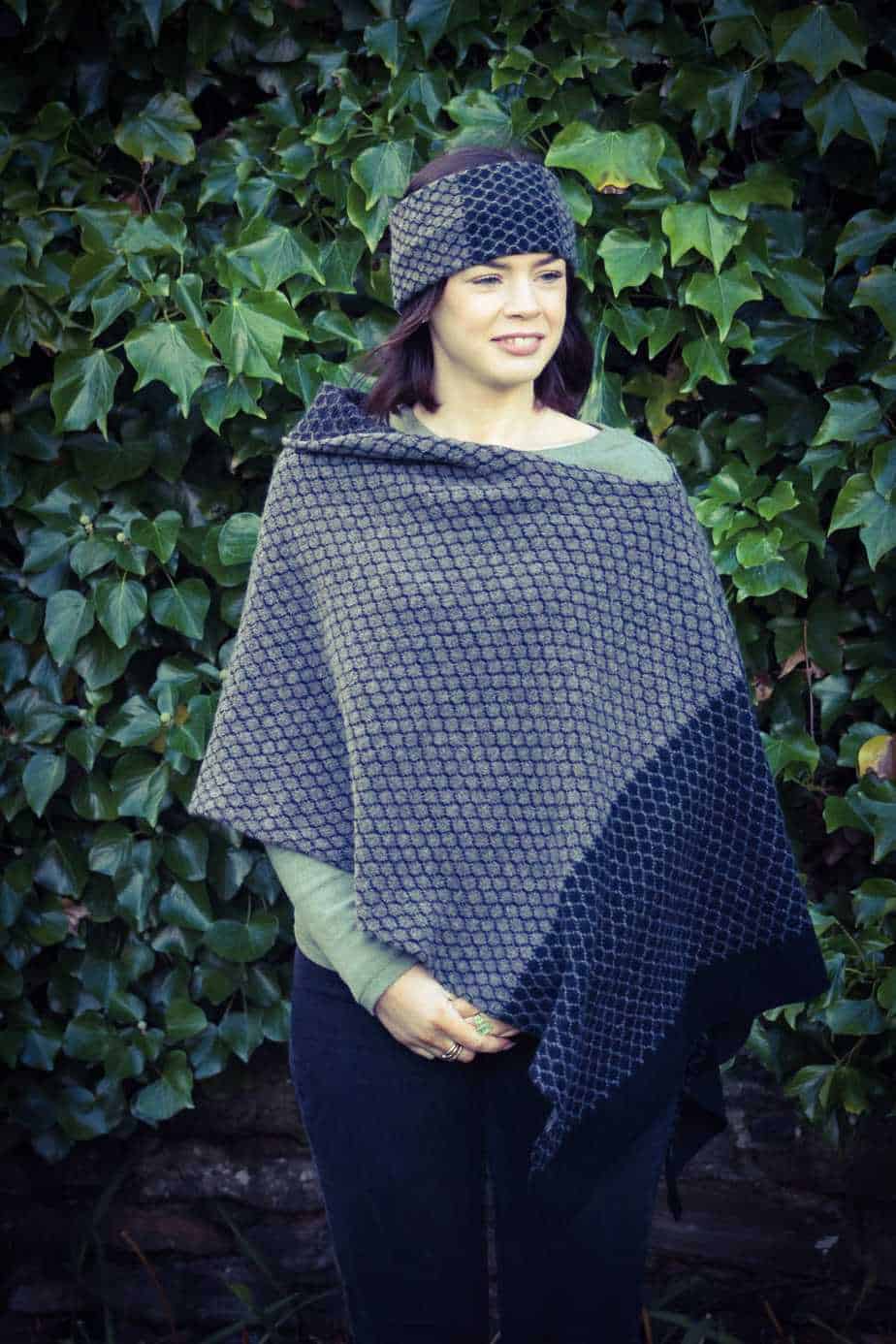 Honeycomb poncho - handmade by Ann Mackie Knitting Services and Designs