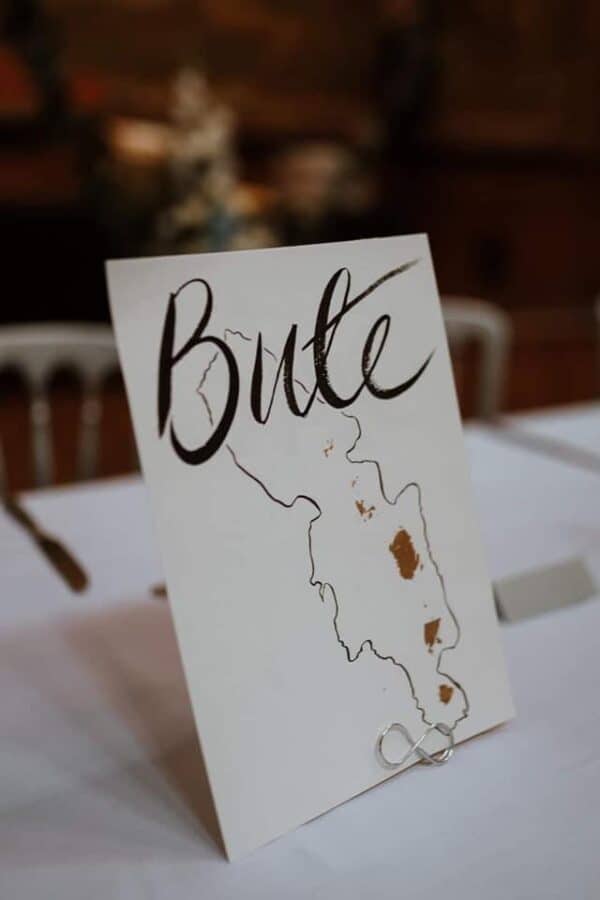 Original Isle of Bute Map with Gold Leaf - handmade by Ruth Slater Artist (view 2)