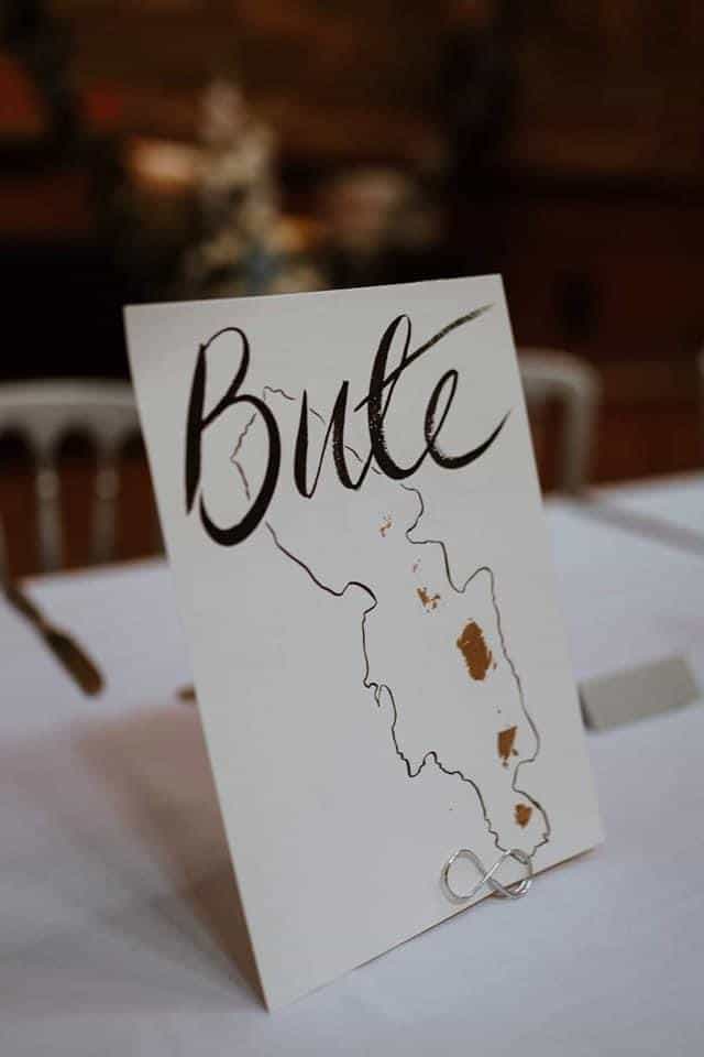 Original Isle of Bute Map with Gold Leaf - handmade by Ruth Slater Artist (view 2)