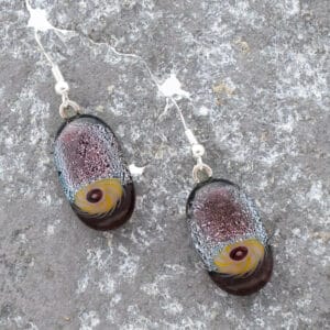 Dichroic fused glass earrings - handmade by A little bit of glass