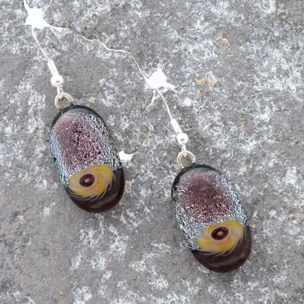 Dichroic fused glass earrings - handmade by A little bit of glass