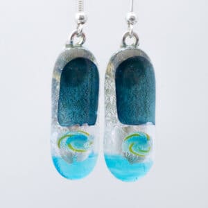 Dichroic fused glass earrings - handmade by A little bit of glass