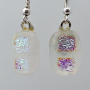Dichroic fused glass earrings - handmade by A little bit of glass