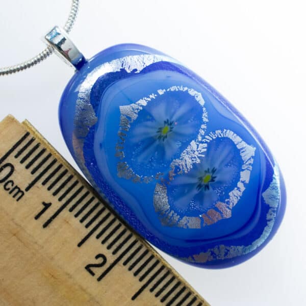 Dichroic fused glass pendant and earring set