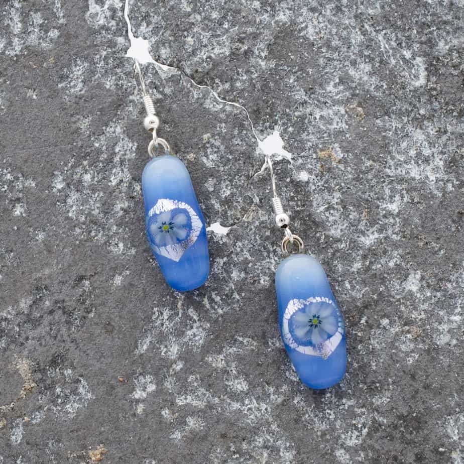 Dichroic fused glass earrings - handmade by A little bit of glass