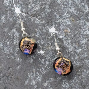 Dichroic fused glass earrings - handmade by A little bit of glass