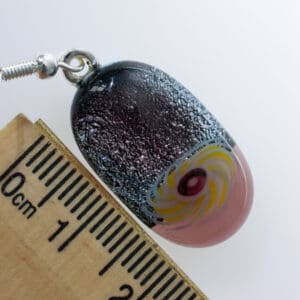 Dichroic fused glass earrings - handmade by A little bit of glass (view 2)