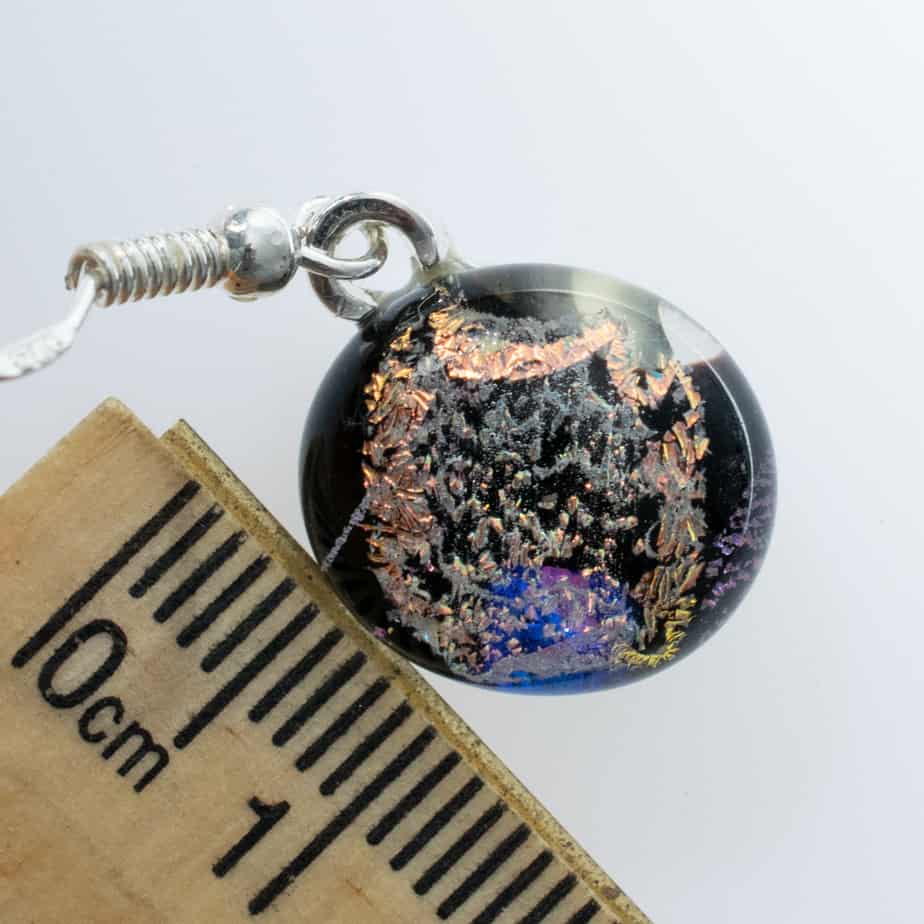 Dichroic fused glass earrings - handmade by A little bit of glass (view 2)