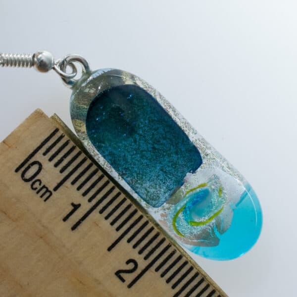 Dichroic fused glass earrings - handmade by A little bit of glass (view 3)