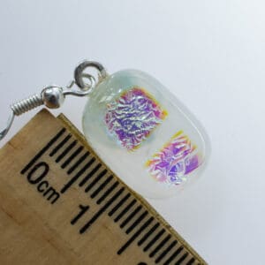 Dichroic fused glass earrings - handmade by A little bit of glass (view 2)