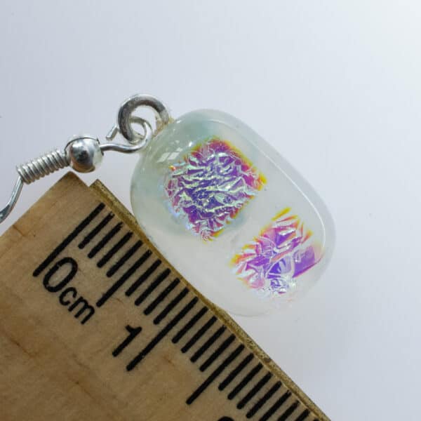 Dichroic fused glass earrings - handmade by A little bit of glass (view 2)