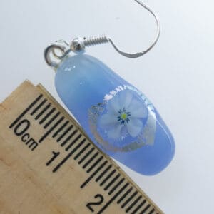 Dichroic fused glass earrings - handmade by A little bit of glass (view 2)