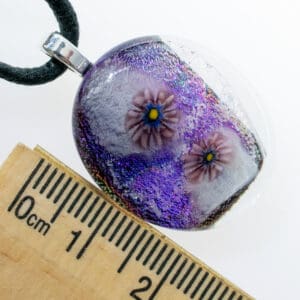 Dichroic fused glass pendant - handmade by A little bit of glass (view 2)