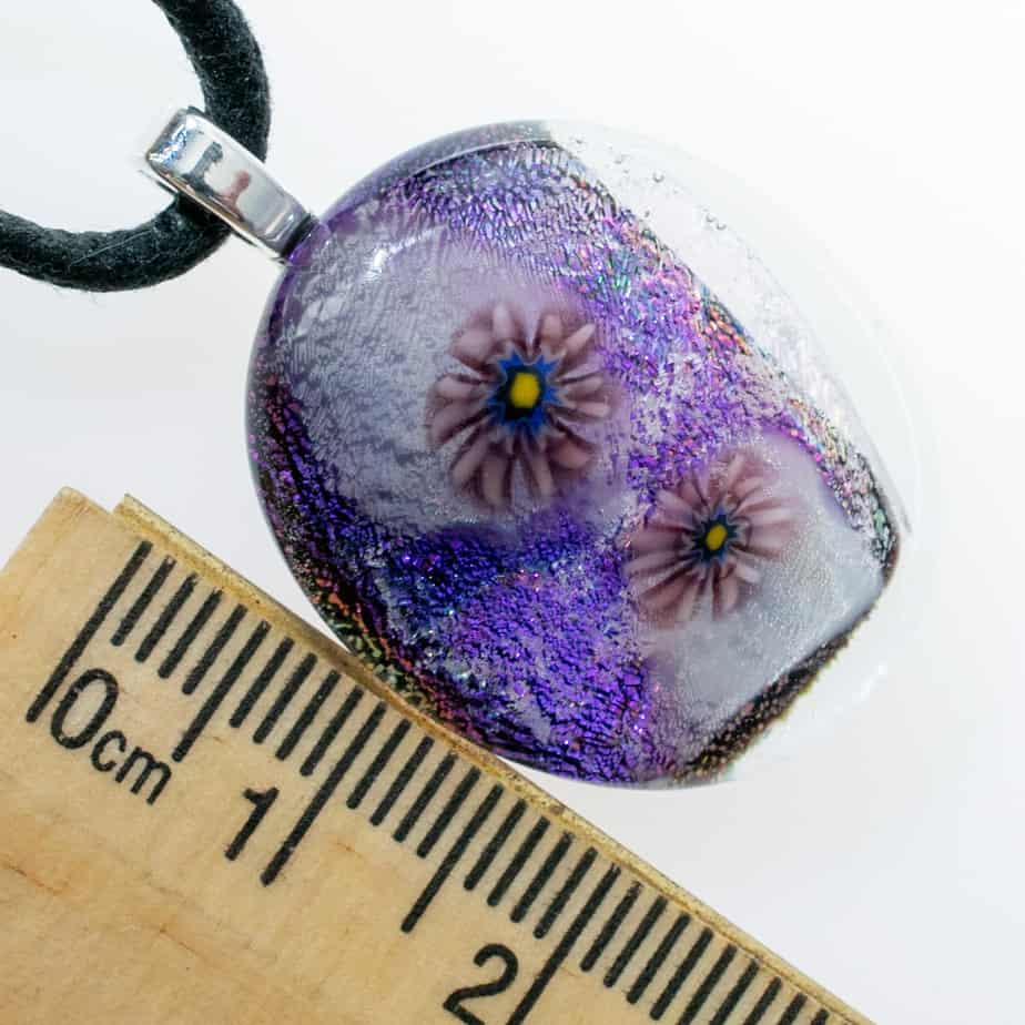 Dichroic fused glass pendant - handmade by A little bit of glass (view 2)