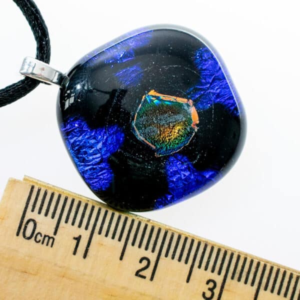 Dichroic fused glass pendant