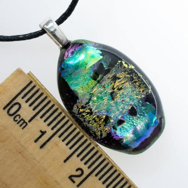 Dichroic fused glass pendant - handmade by A little bit of glass (view 3)