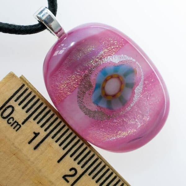Dichroic fused glass pendant - handmade by A little bit of glass (view 2)