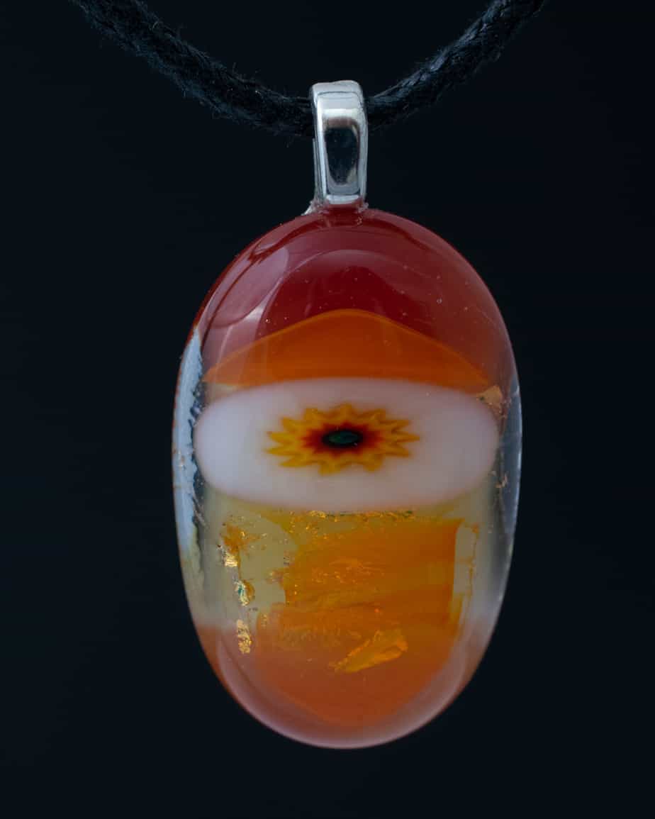 Dichroic fused glass pendant - handmade by A little bit of glass (view 2)
