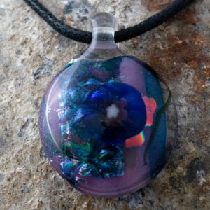 Dichroic fused glass pendant - handmade by A little bit of glass