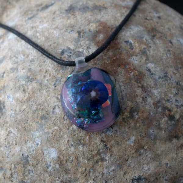 Dichroic fused glass pendant - handmade by A little bit of glass (view 2)