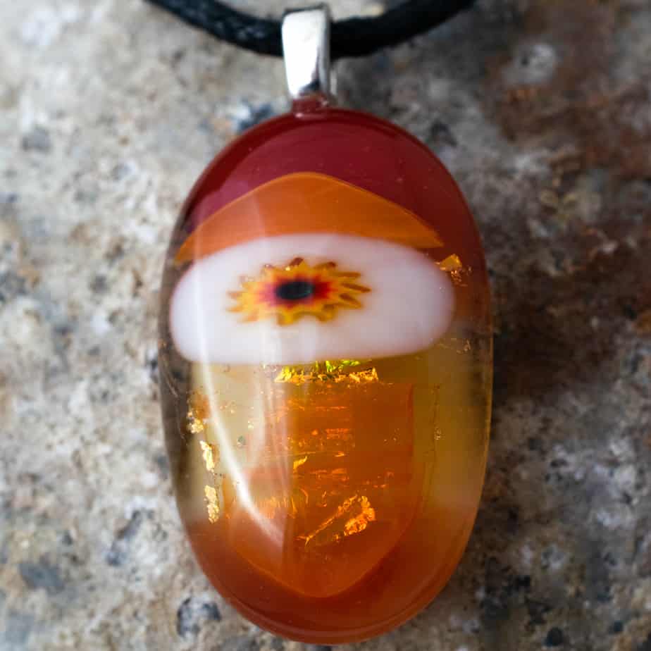 Dichroic fused glass pendant - handmade by A little bit of glass