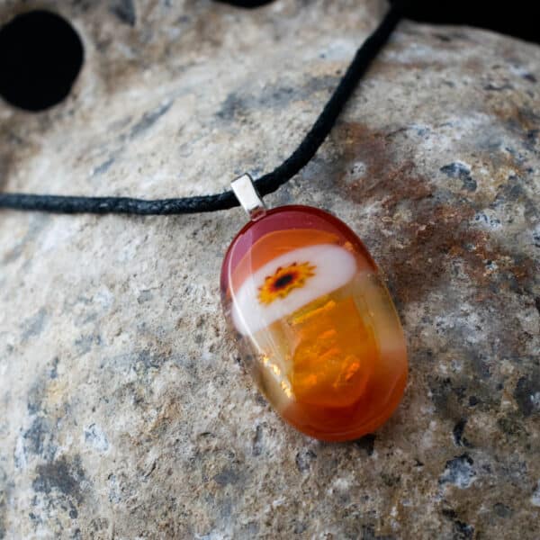 Dichroic fused glass pendant - handmade by A little bit of glass (view 3)