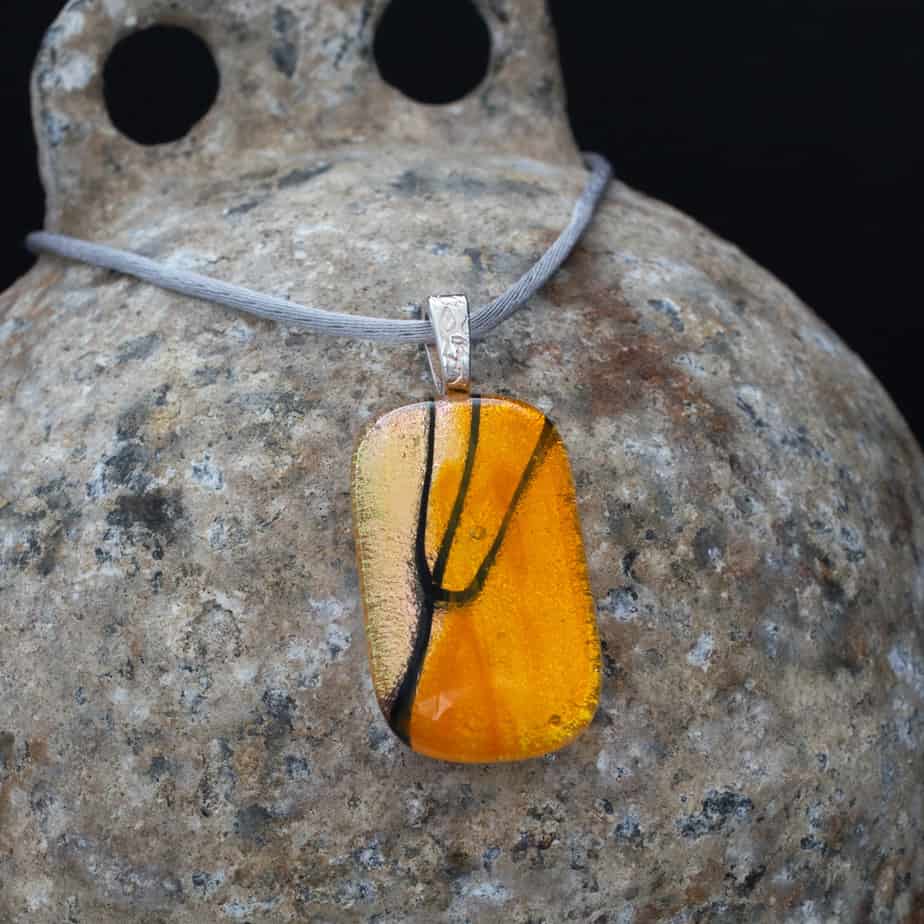 Dichroic fused glass pendant - Image 2