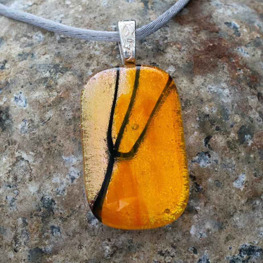 Dichroic fused glass pendant - Image 1