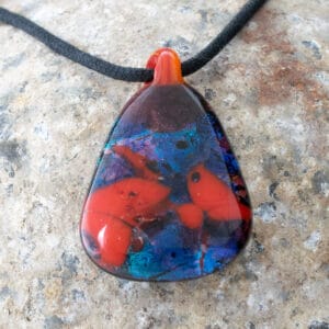 Dichroic fused glass pendant - handmade by A little bit of glass