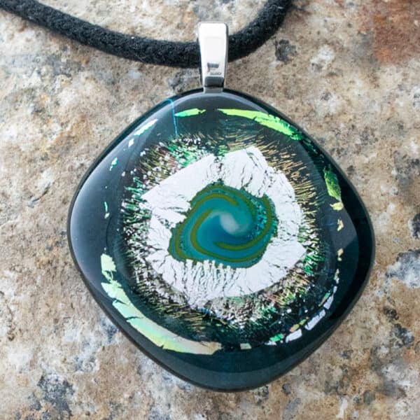 Dichroic fused glass pendant - handmade by A little bit of glass