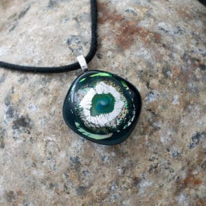 Dichroic fused glass pendant - handmade by A little bit of glass (view 2)