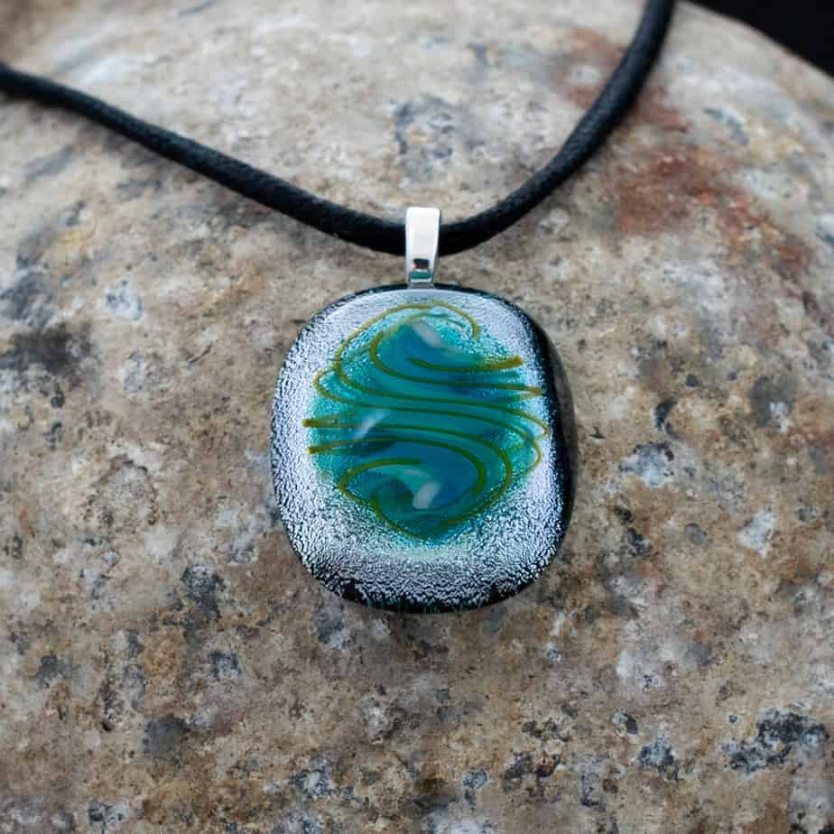 Dichroic fused glass pendant - Image 1