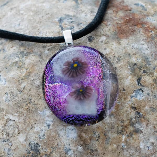 Dichroic fused glass pendant - handmade by A little bit of glass