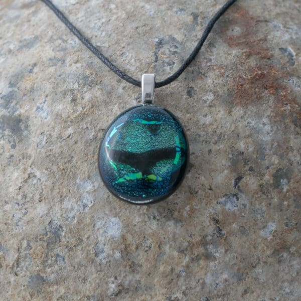 Dichroic fused glass pendant - handmade by A little bit of glass (view 2)