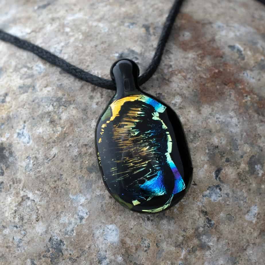 Dichroic fused glass pendant - Image 1
