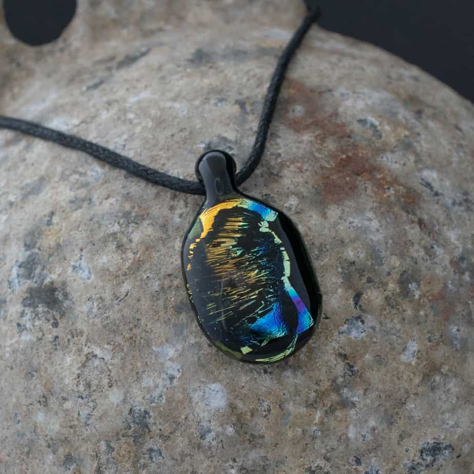Dichroic fused glass pendant - Image 2