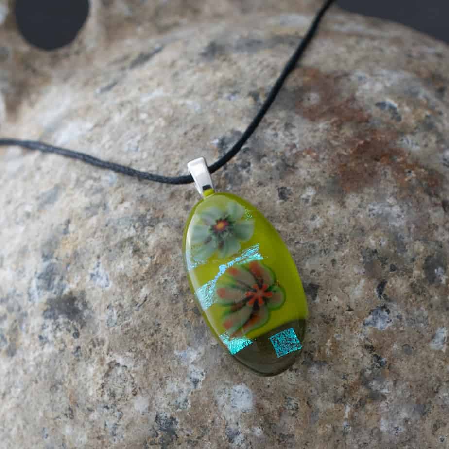 Dichroic fused glass pendant - Image 2