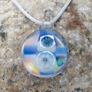 Dichroic fused glass pendant - handmade by A little bit of glass