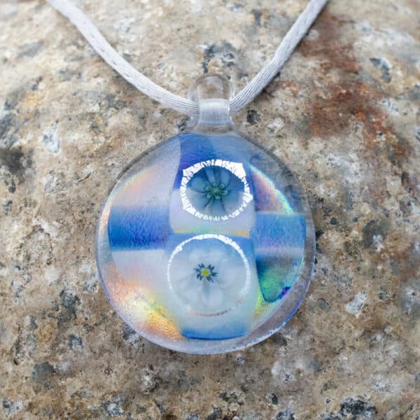 Dichroic fused glass pendant - handmade by A little bit of glass