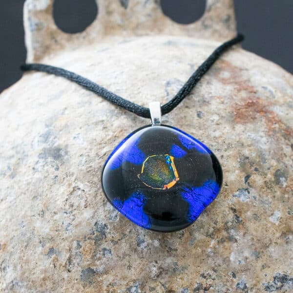 Dichroic fused glass pendant