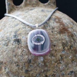 Dichroic fused glass pendant - handmade by A little bit of glass