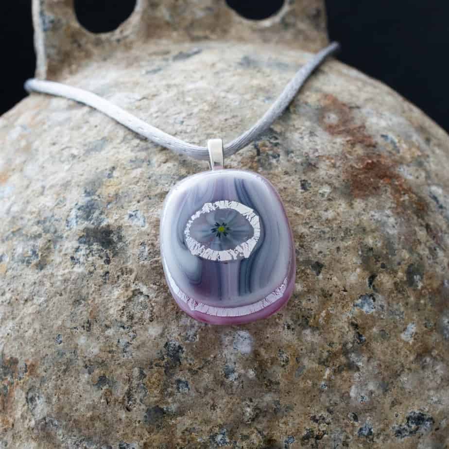 Dichroic fused glass pendant - handmade by A little bit of glass