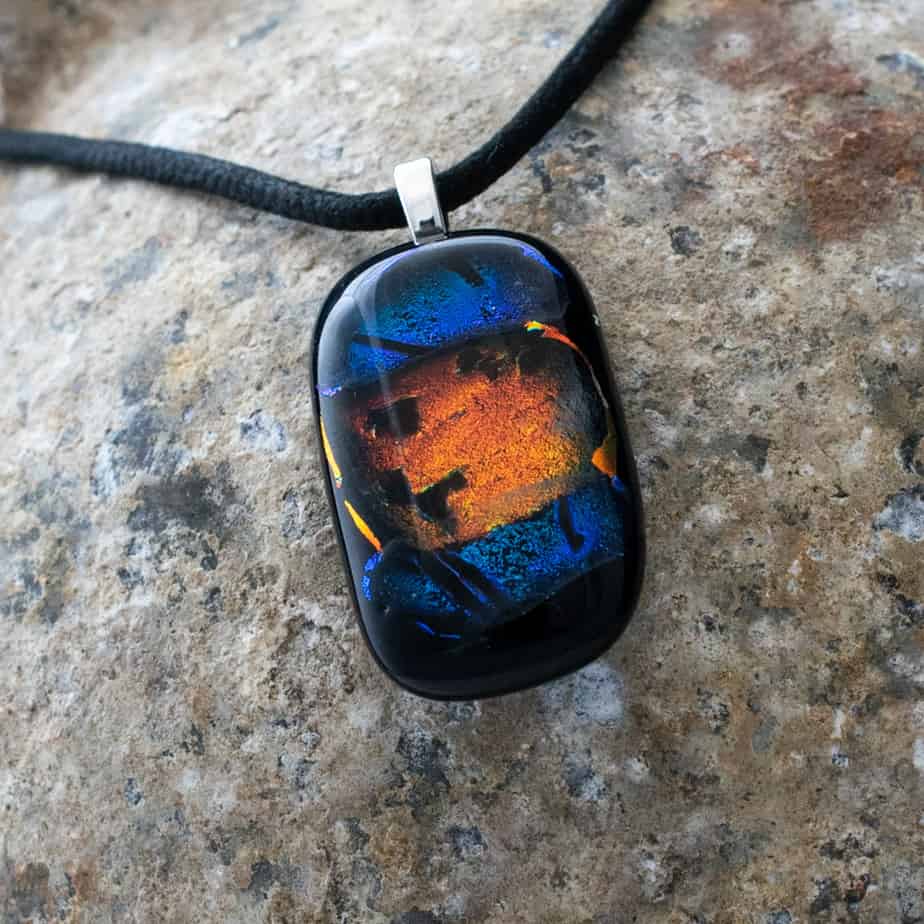 Dichroic fused glass pendant - Image 1