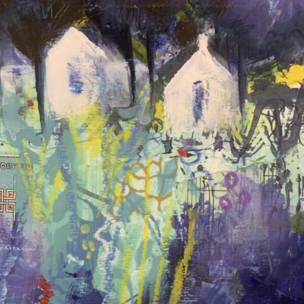 Three Cottages Mounted Print - handmade by Seaholly Studio (view 4)