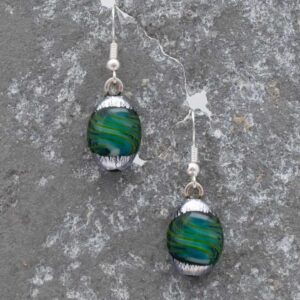 Dichroic fused glass earrings - handmade by A little bit of glass