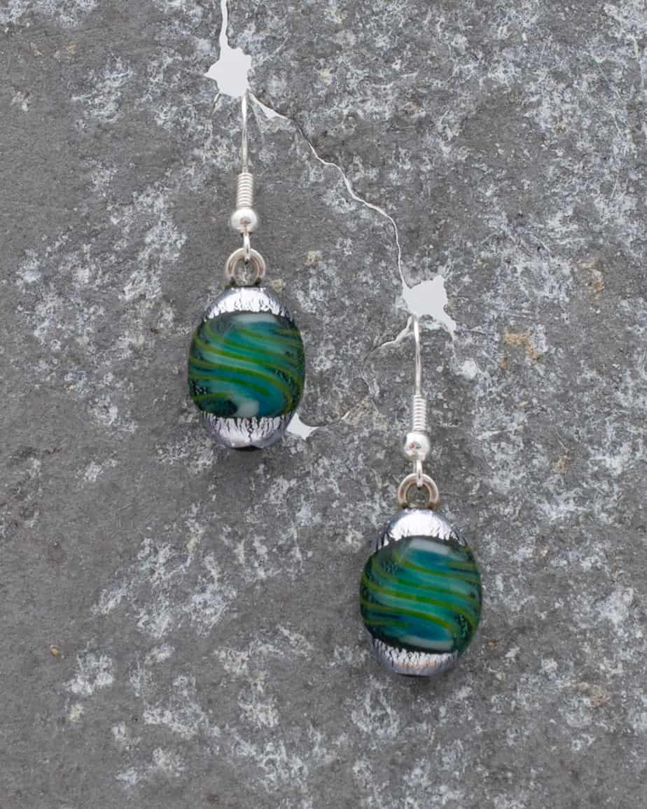 Dichroic fused glass earrings - handmade by A little bit of glass